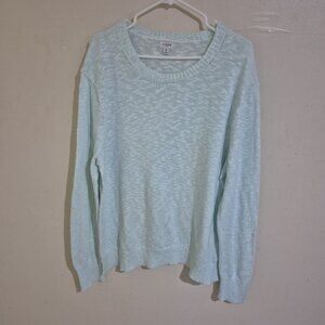 J.Crew Women’s Re-Imagined Light Mint Knit Sweater XL – Soft Lightweight Pullove